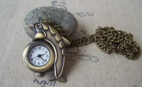 1 PC of Antique Bronze Dolphin Pocket Watch A4619