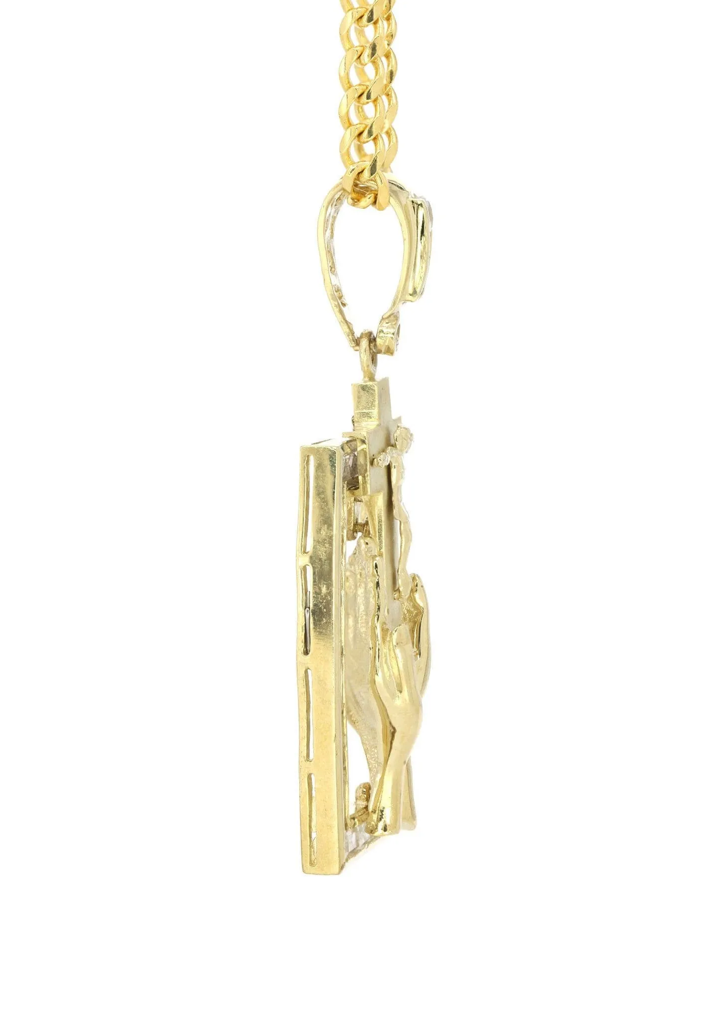 10K Yellow Gold Praying Hands Pendnat | Appx. 33 Grams
