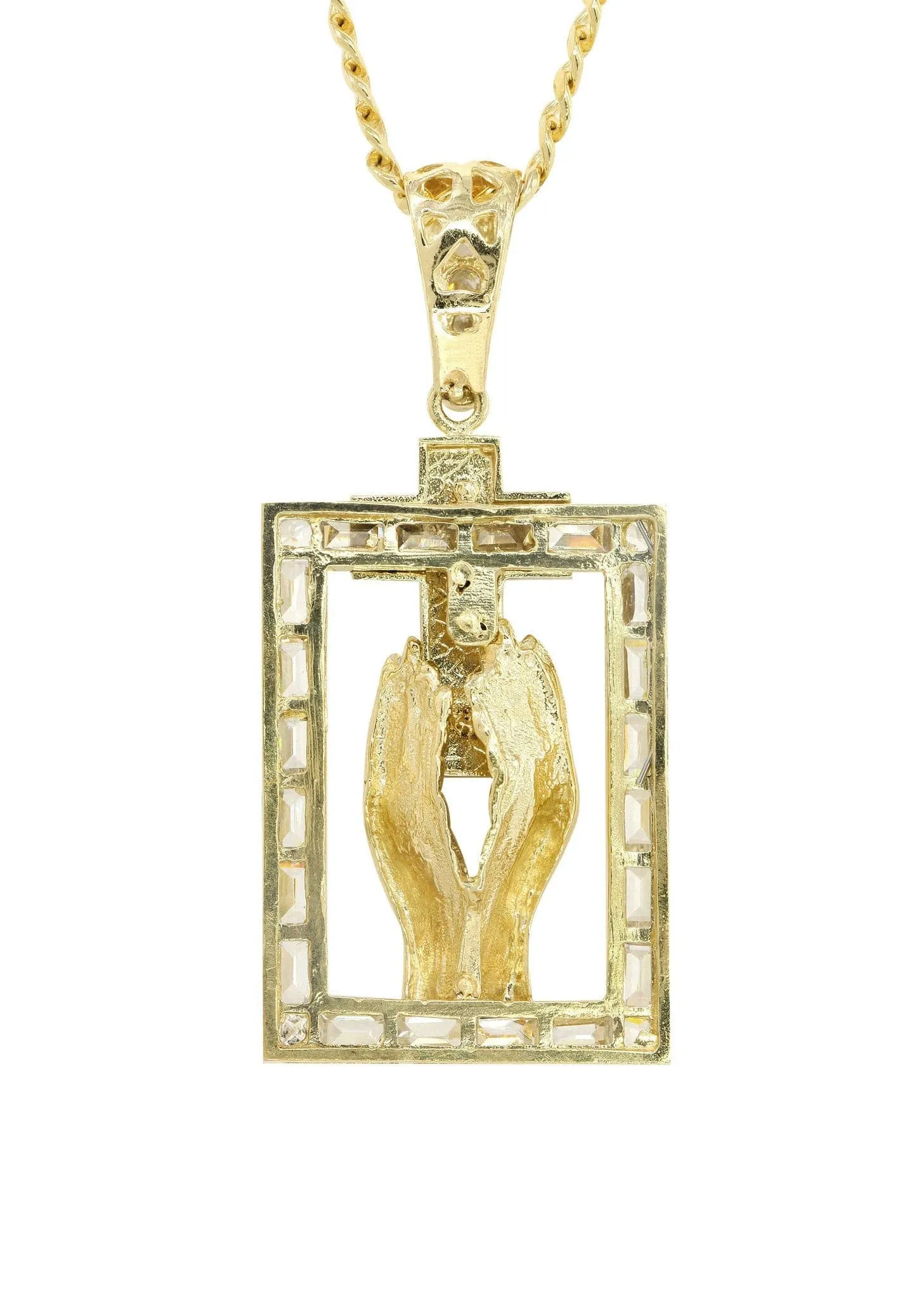 10K Yellow Gold Praying Hands Pendnat | Appx. 33 Grams