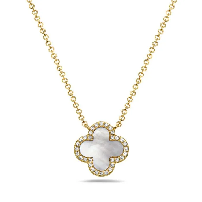 14K Yellow Gold Mother of Pearl Necklace