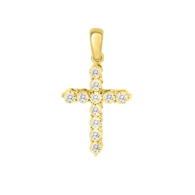 14KY 11D0.08CT CROSS Pendant   (118P116844Y14-CR)