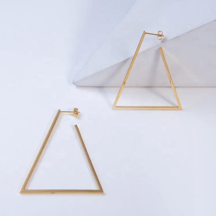 18K Gold-filled Triangle Hoop Earrings