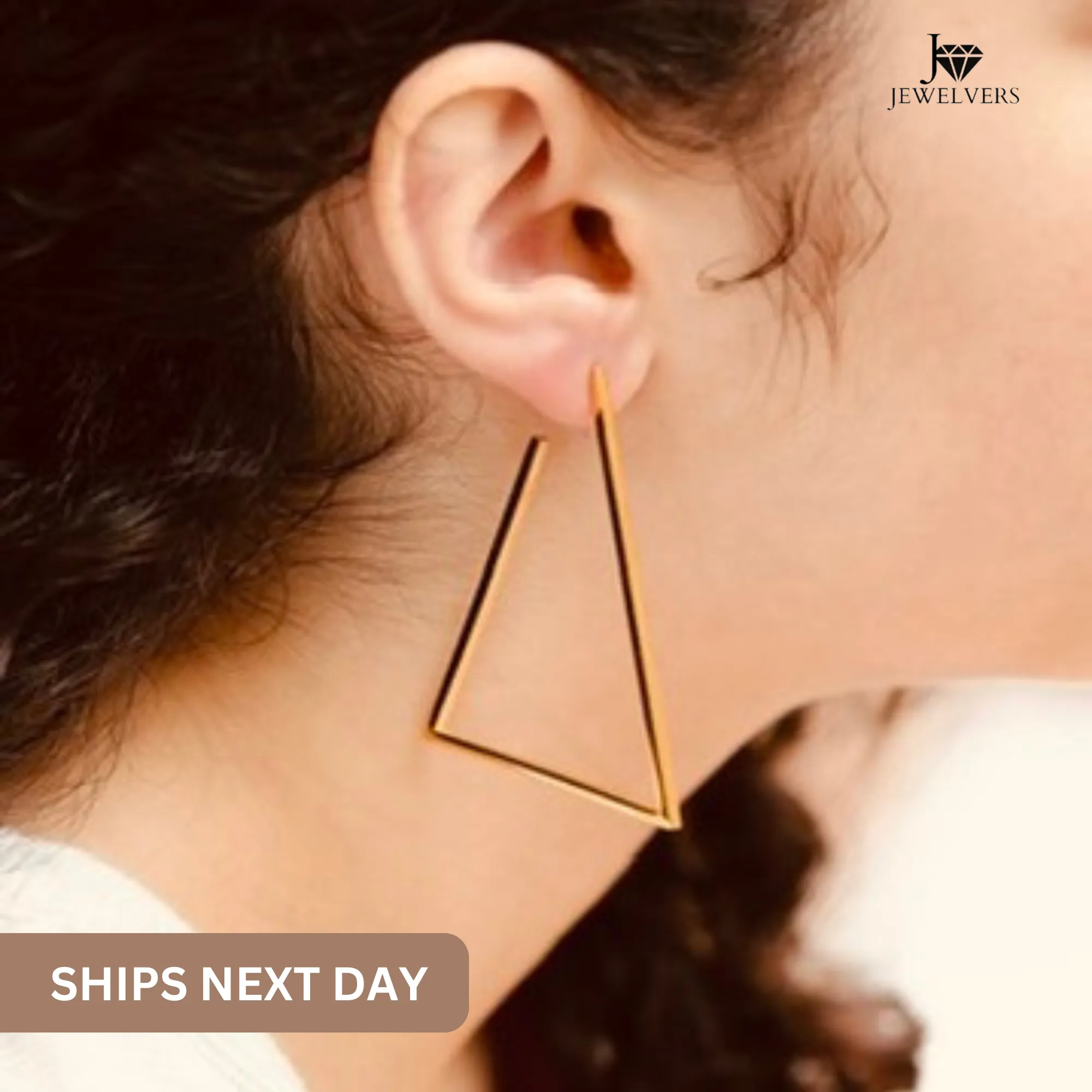 18K Gold-filled Triangle Hoop Earrings