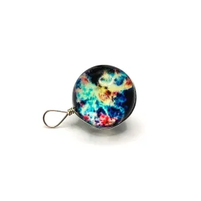 2 Wire Wrapped Glass Galaxy Multi-color Nebula Pendant Charms