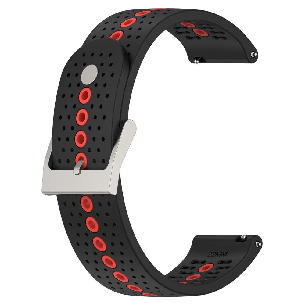 20mm Universal bi-color silicone watch strap - Black / Orange