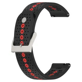 20mm Universal bi-color silicone watch strap - Black / Orange