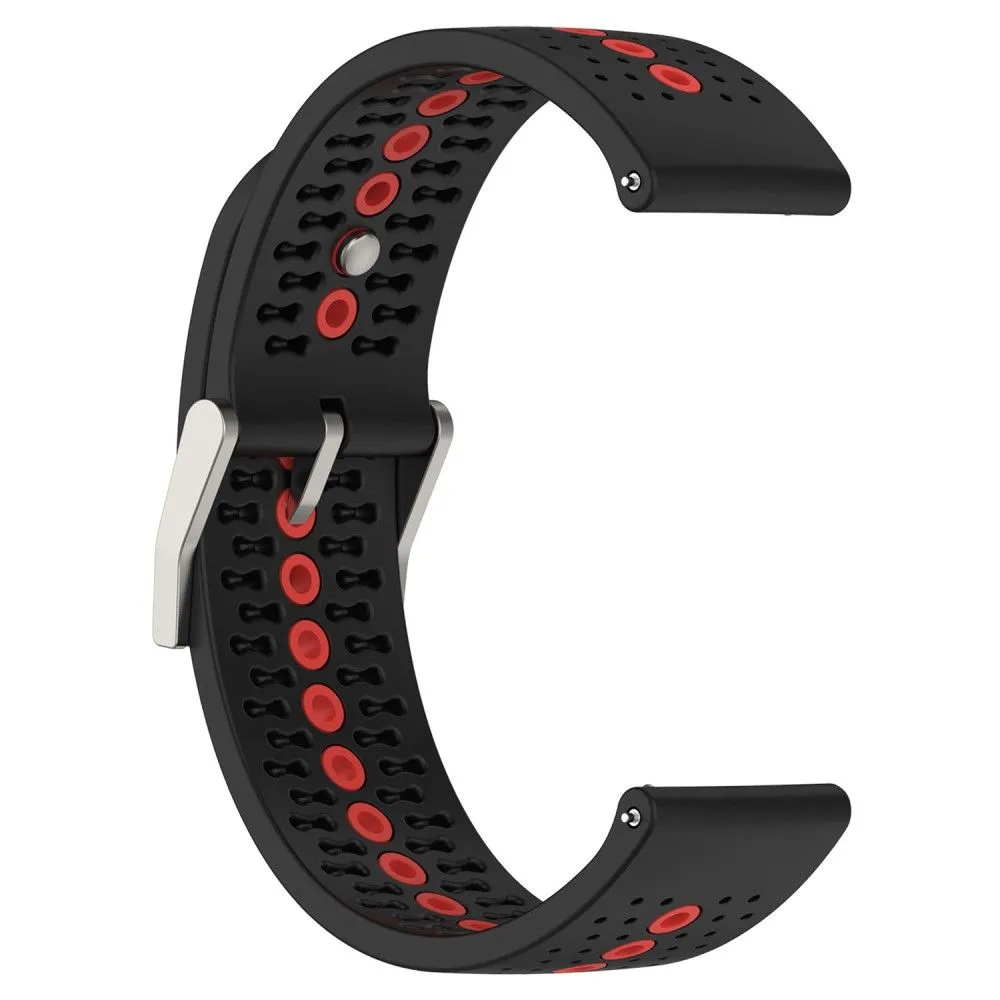 20mm Universal bi-color silicone watch strap - Black / Orange