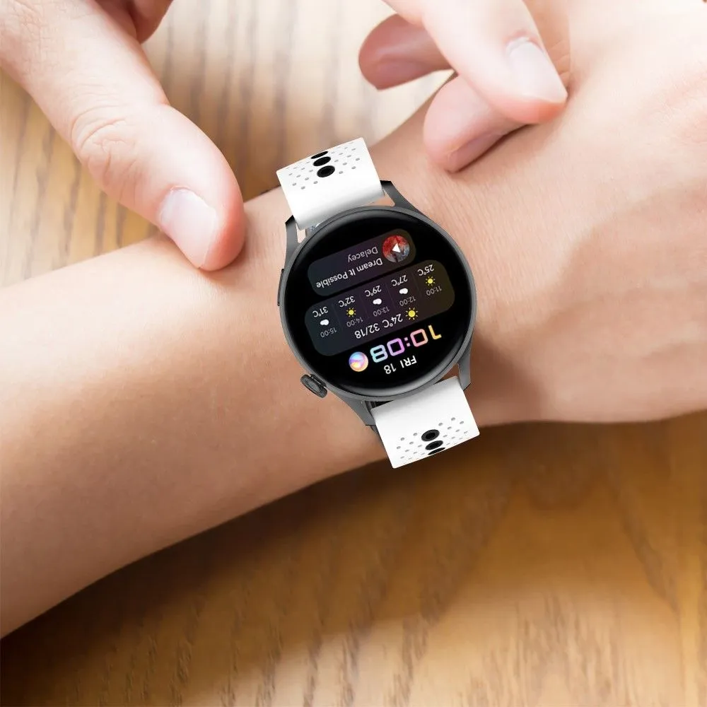 20mm Universal bi-color silicone watch strap - Black / Orange