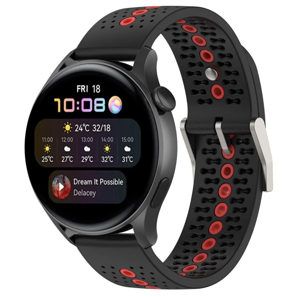 20mm Universal bi-color silicone watch strap - Black / Orange