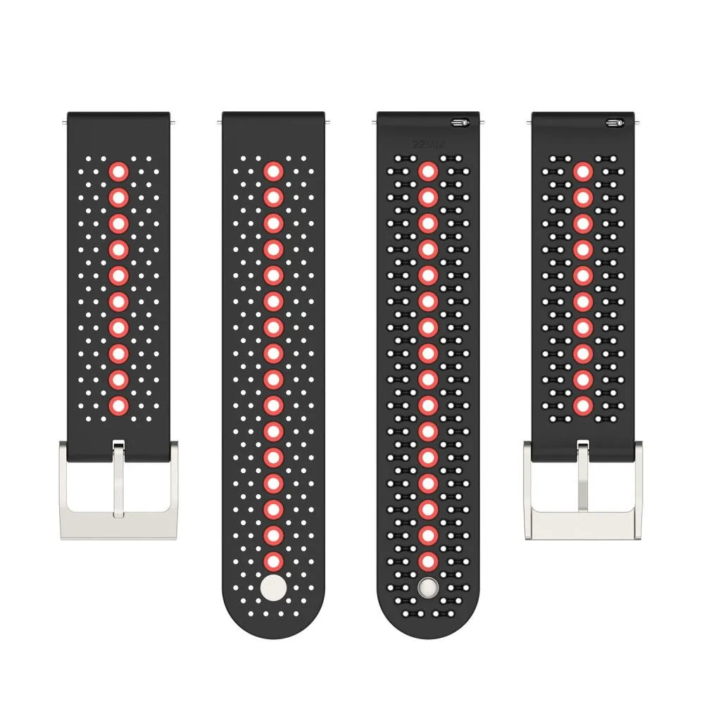 20mm Universal bi-color silicone watch strap - Black / Orange
