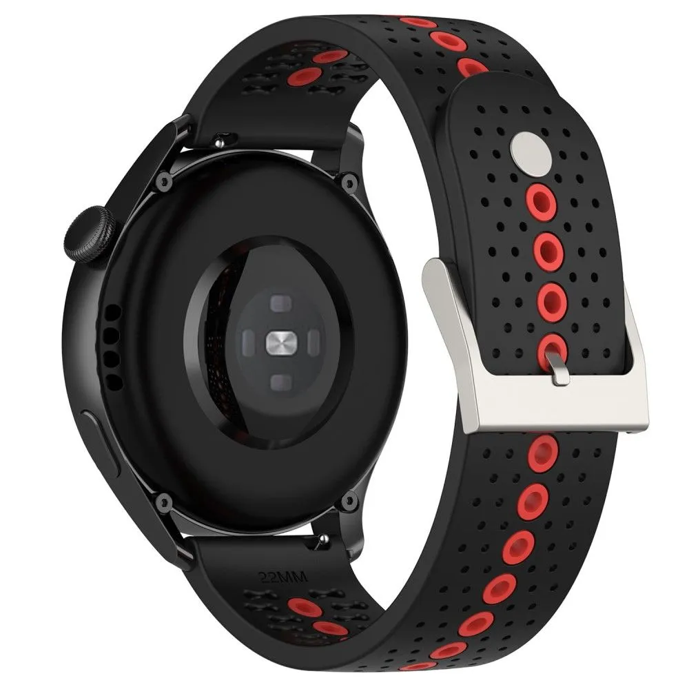 20mm Universal bi-color silicone watch strap - Black / Orange