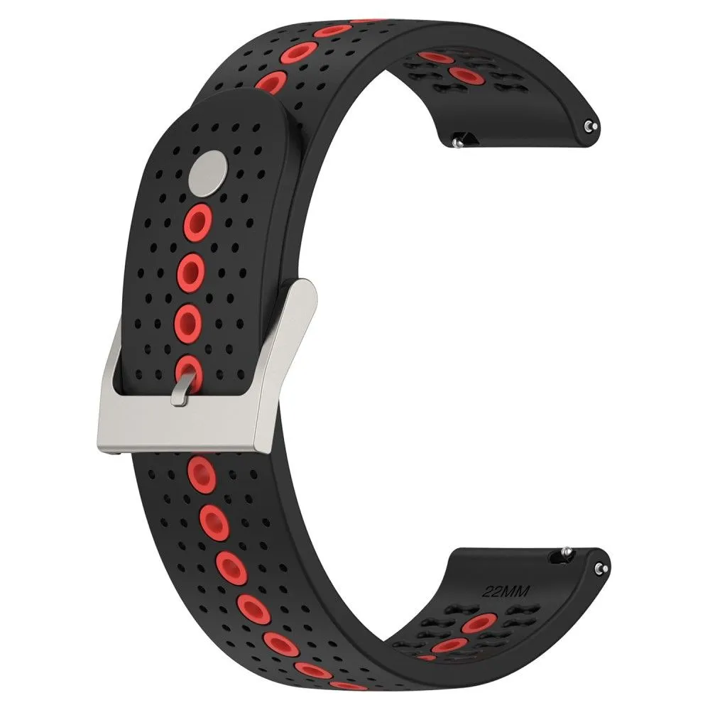 20mm Universal bi-color silicone watch strap - Black / Orange