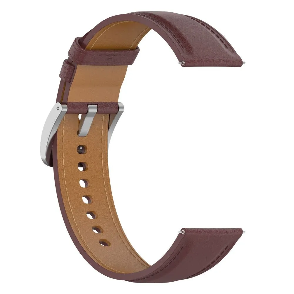 20mm Universal simple genuine leather watch strap - Dark Brown