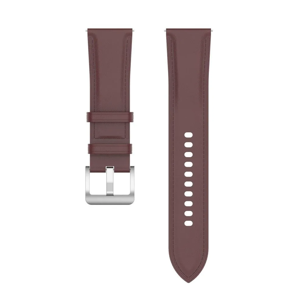 20mm Universal simple genuine leather watch strap - Dark Brown