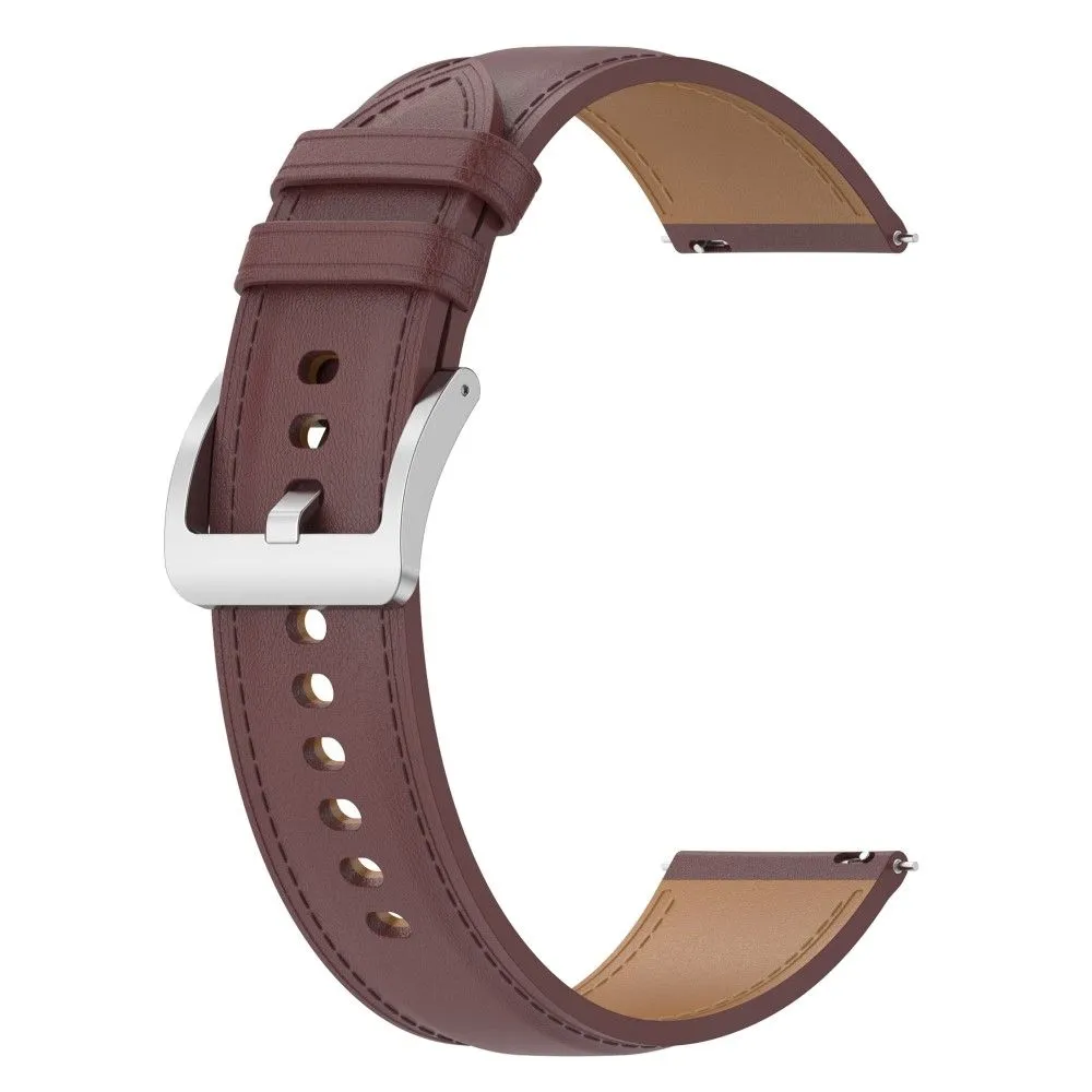 20mm Universal simple genuine leather watch strap - Dark Brown