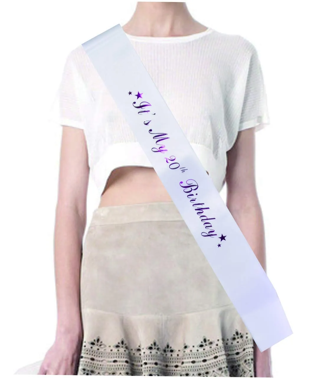20th Birthday Gifts for Girls, 20th Birthday Tiara and Sash Purple, HAPPY 20th Birthday