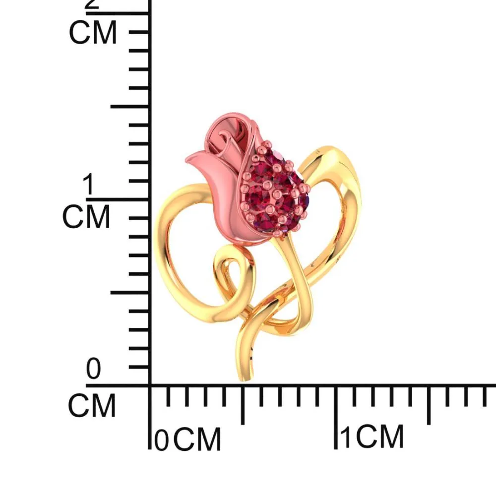 22k Gold Pendant With Stone-studded Yellow Entwined In A Leaf Design