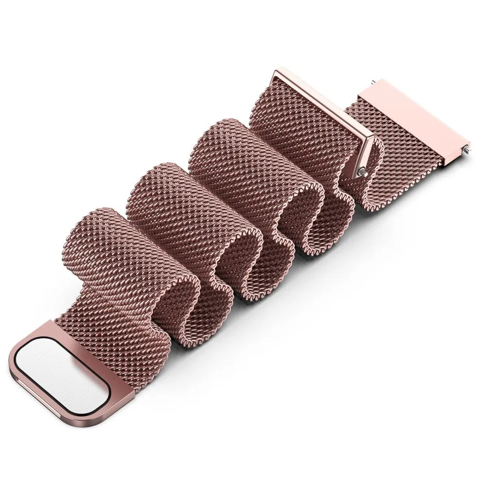 22mm Universal milanese stainless steel watch strap - Rose Pink