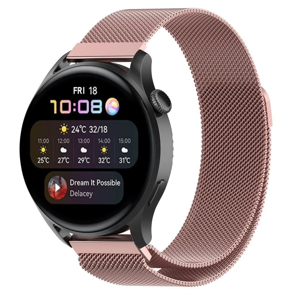 22mm Universal milanese stainless steel watch strap - Rose Pink