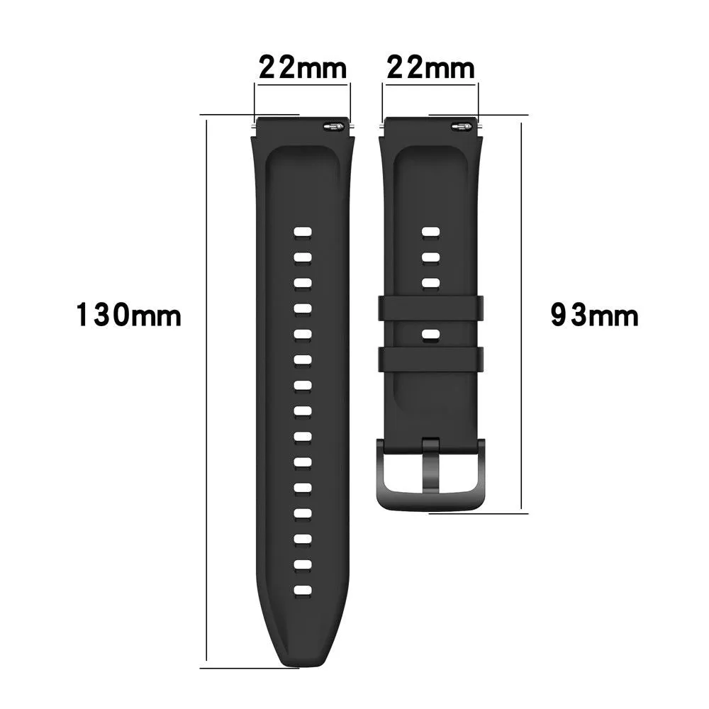 22mm Universal simple silicone watch strap - Dark Grey