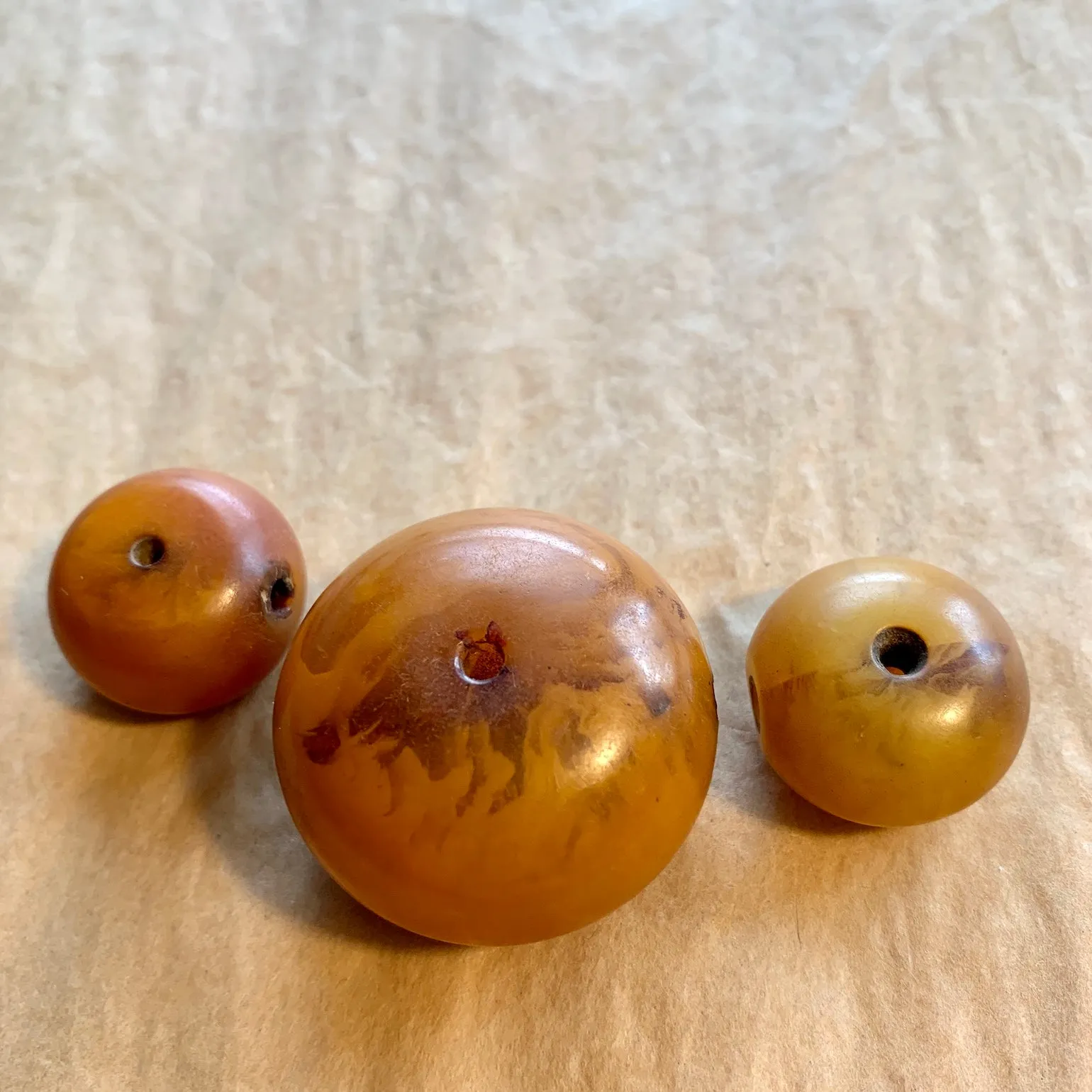 3 Large German Resin Amber