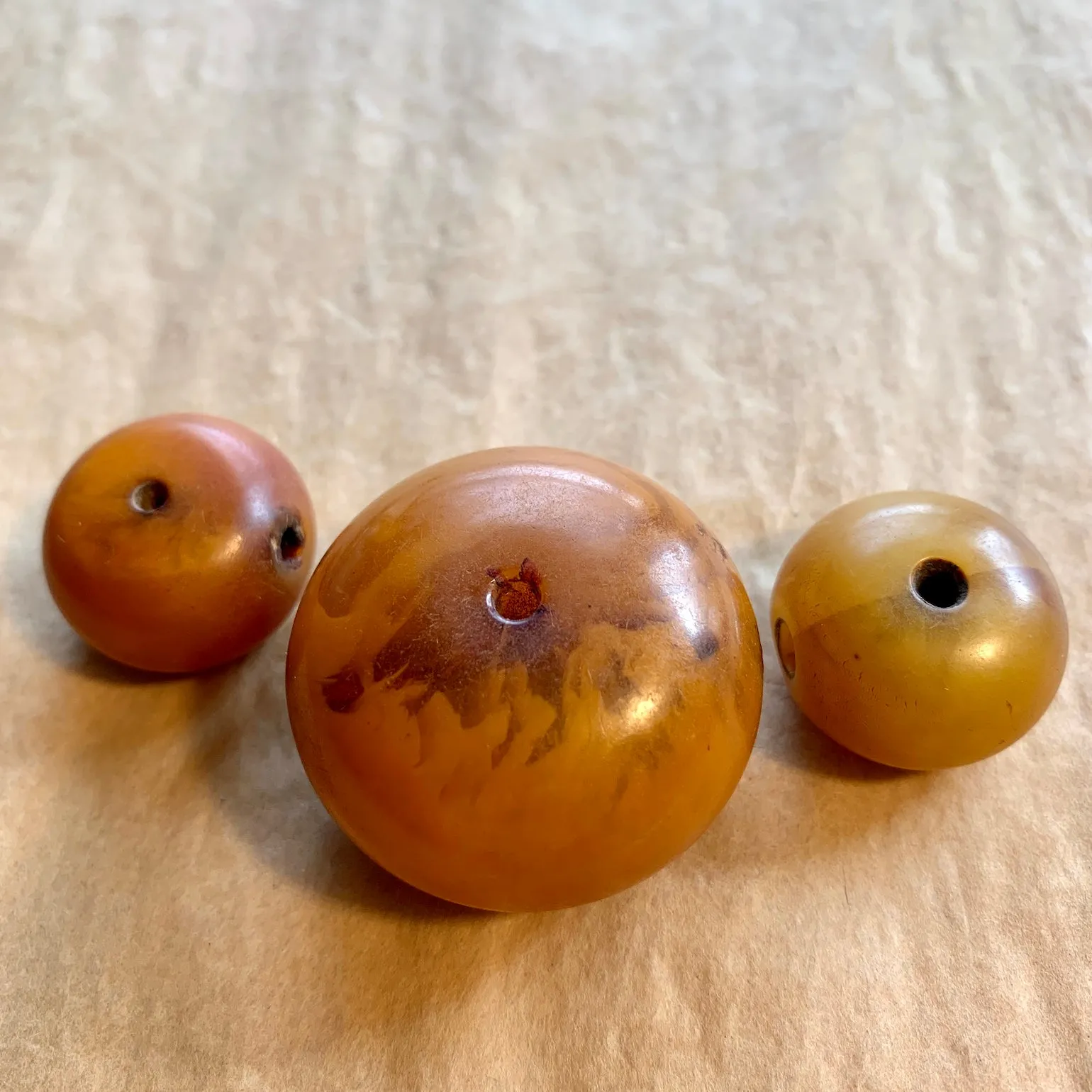 3 Large German Resin Amber