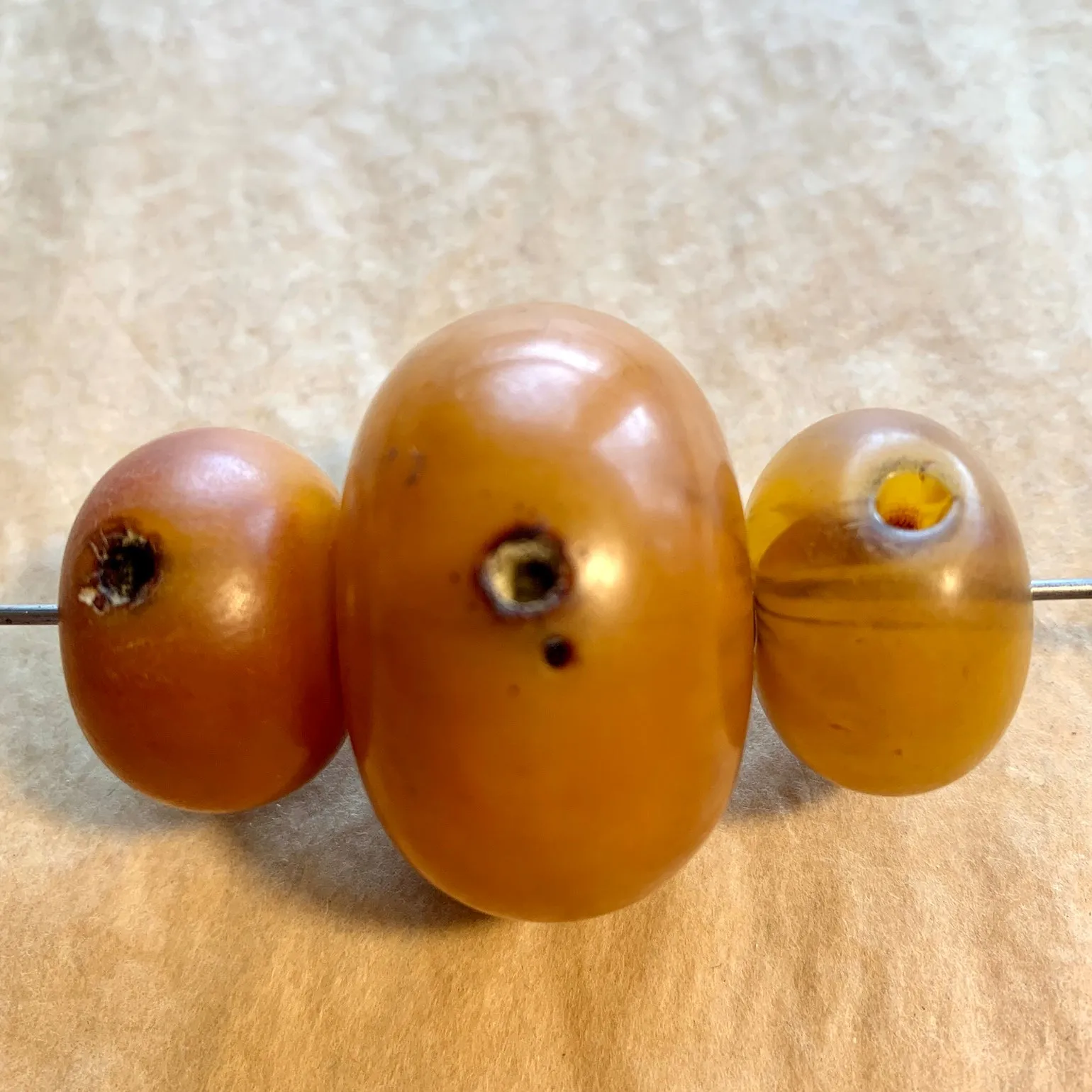 3 Large German Resin Amber