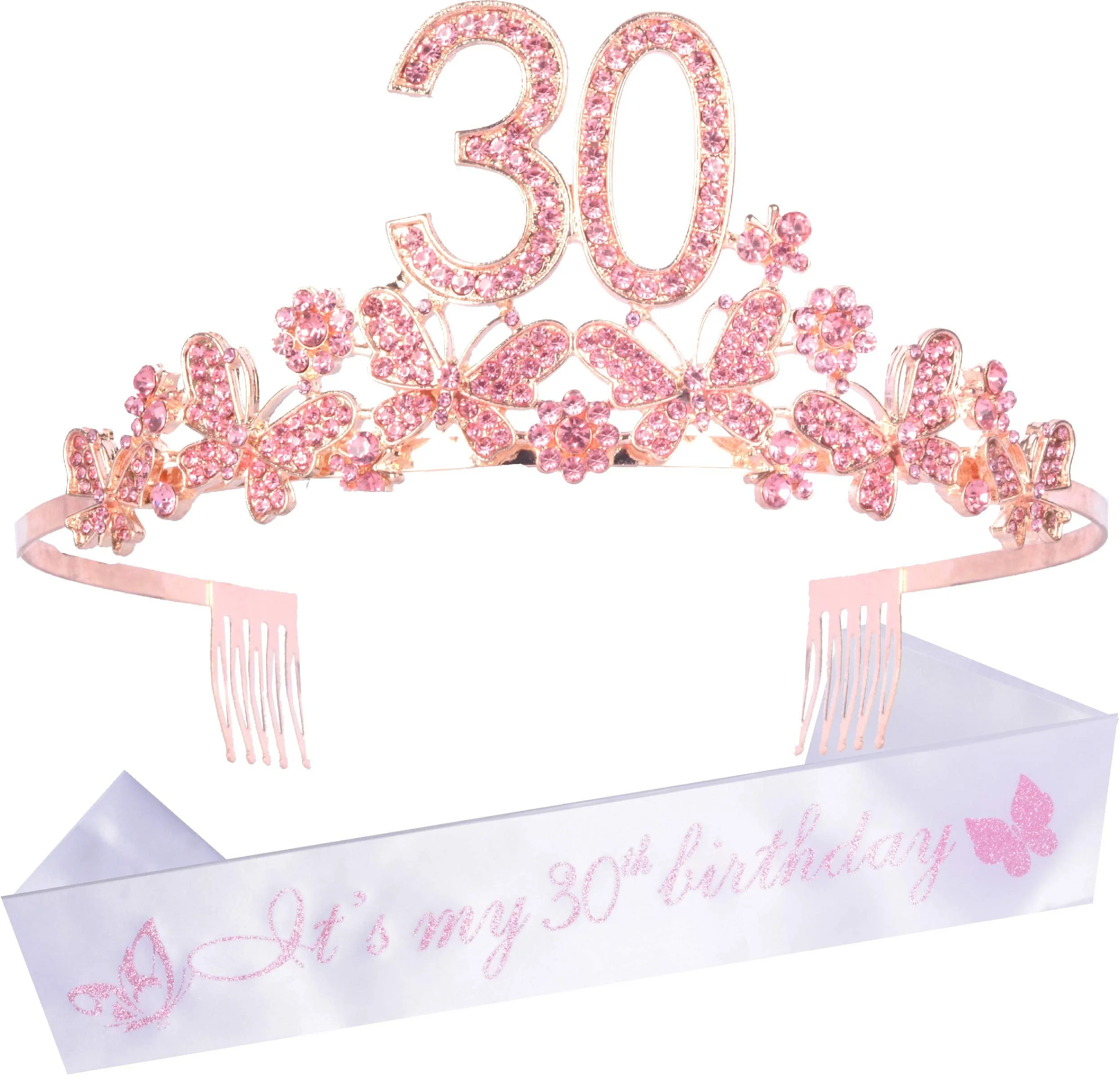30th Birthday Gifts for Women, 30th Birthday Tiara and Sash, Its My 30th Birthday Sash
