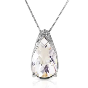 5 Carat 14K Solid White Gold Starfields White Topaz Necklace
