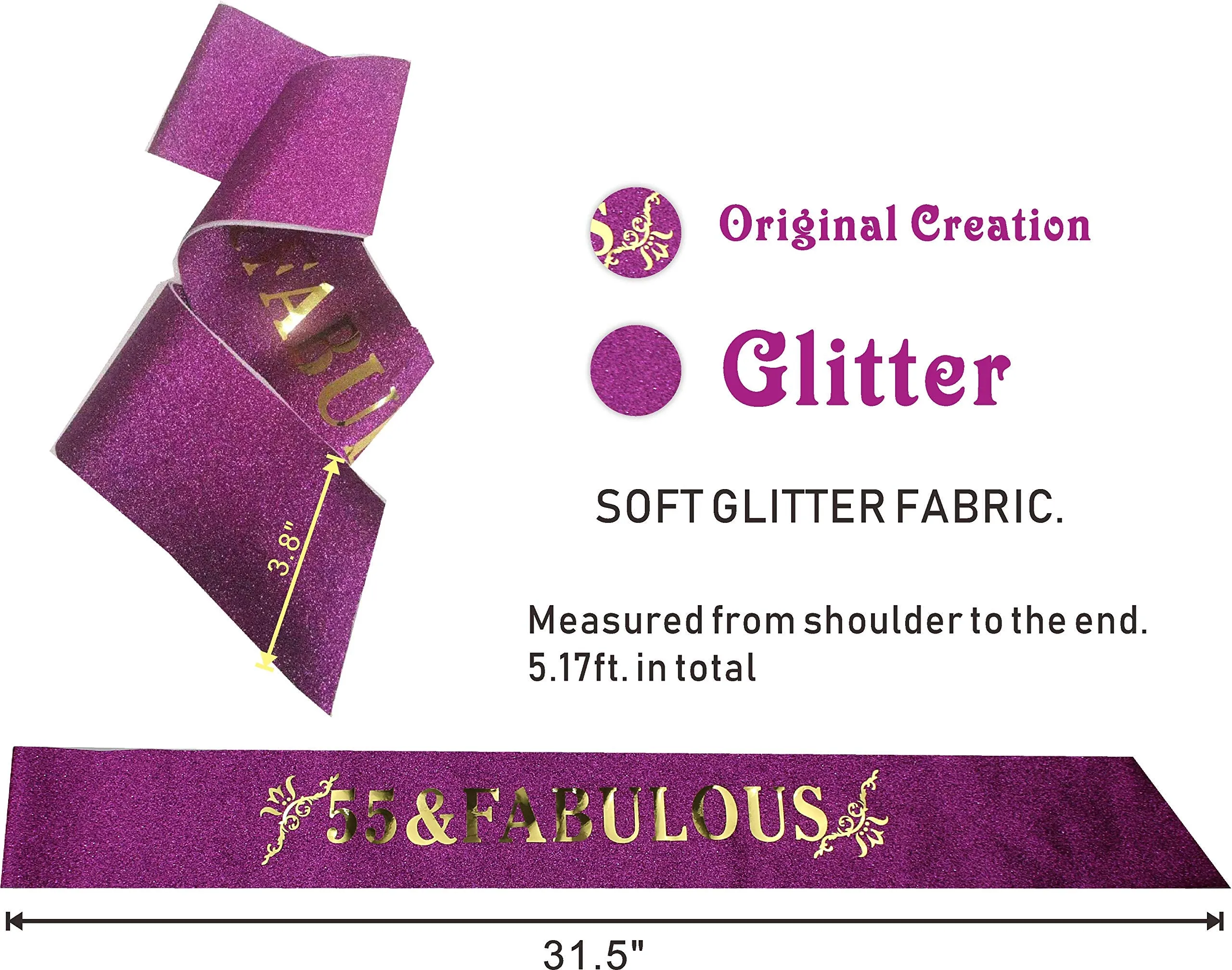 55th Birthday Gifts for Women,55th Birthday Tiara and Sash Purple,55th Birthday