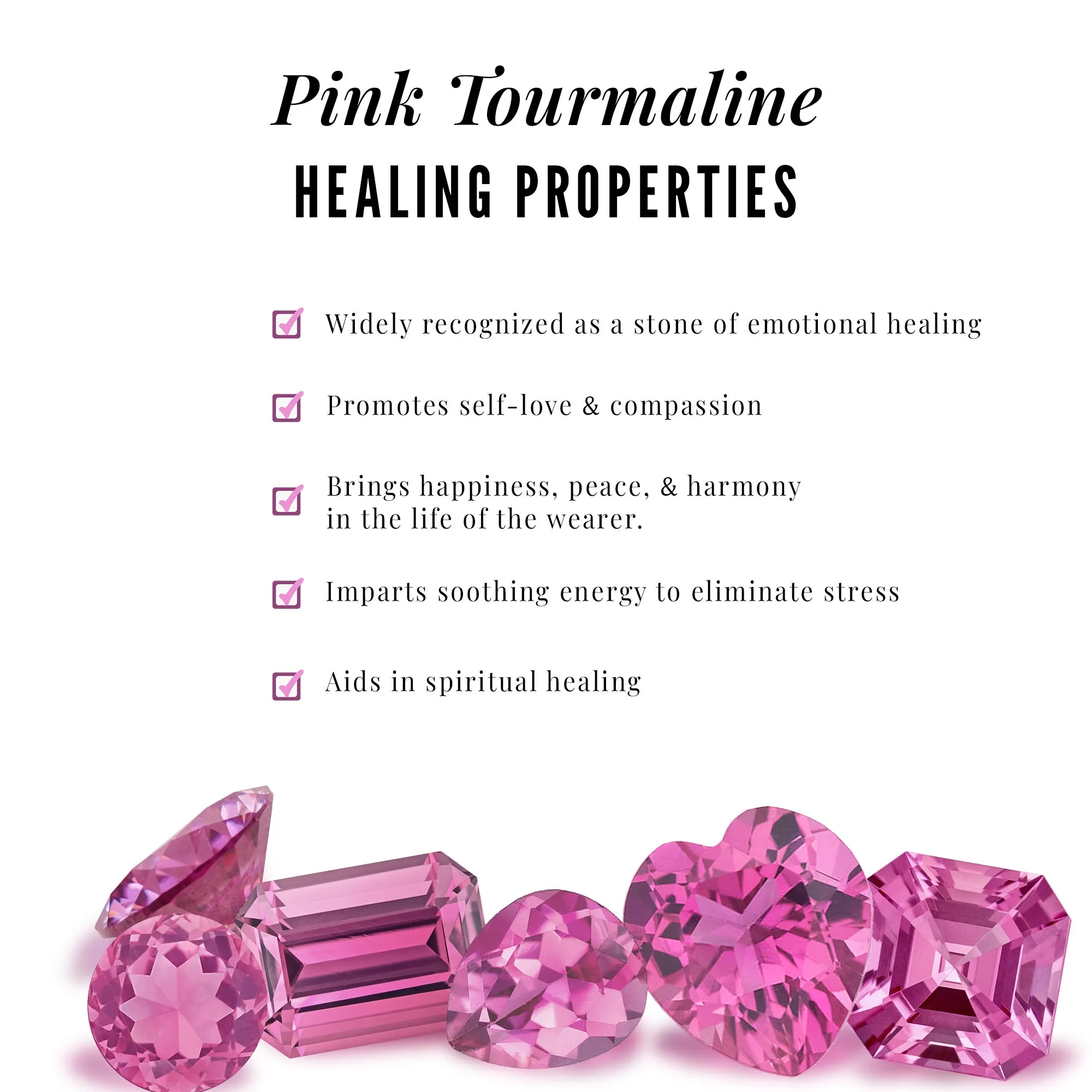 6 MM Heart Shape Pink Tourmaline Drop Stud Earrings