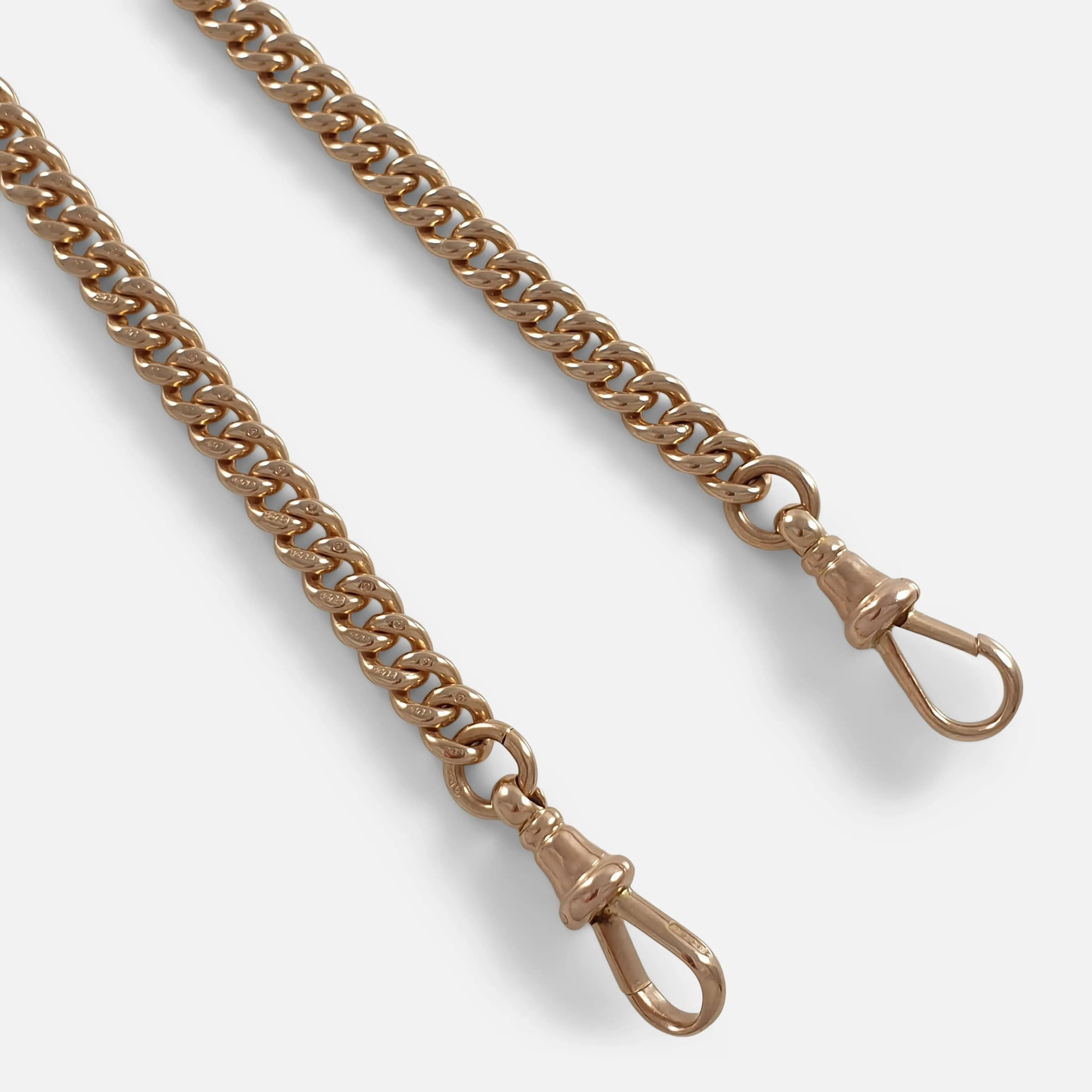 9ct Yellow Gold Double Albert Watch Chain - 45.3 grams