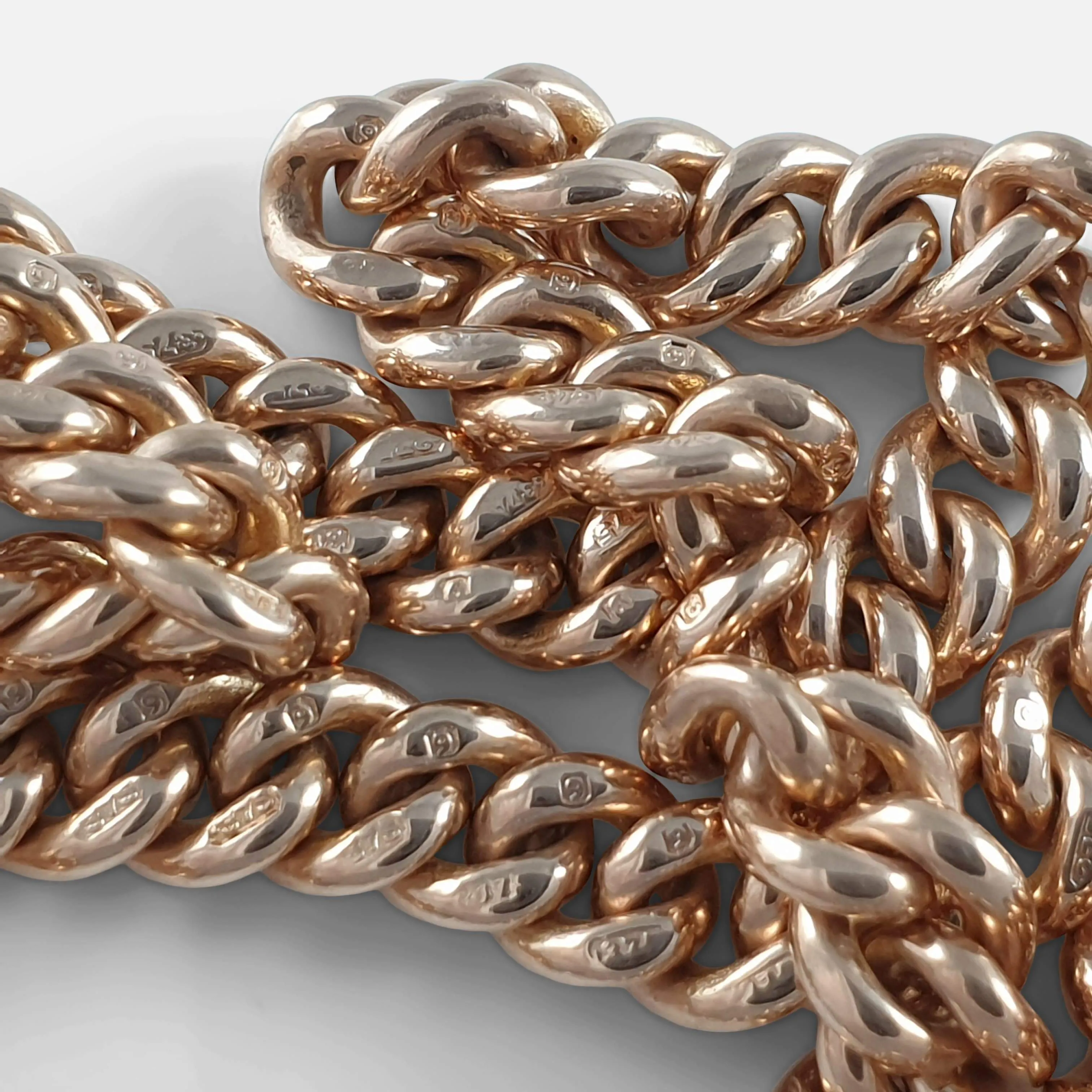 9ct Yellow Gold Double Albert Watch Chain - 45.3 grams