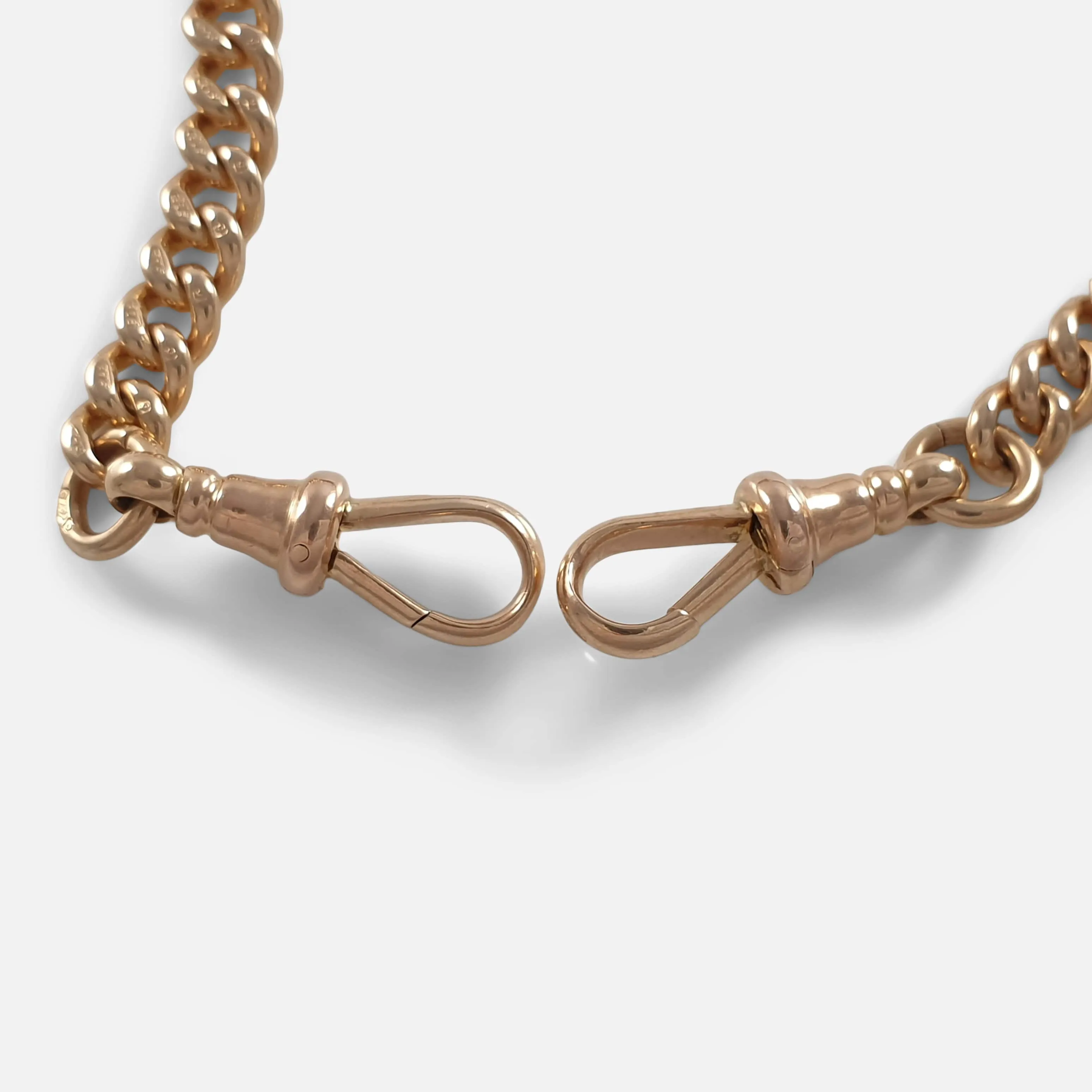 9ct Yellow Gold Double Albert Watch Chain - 45.3 grams