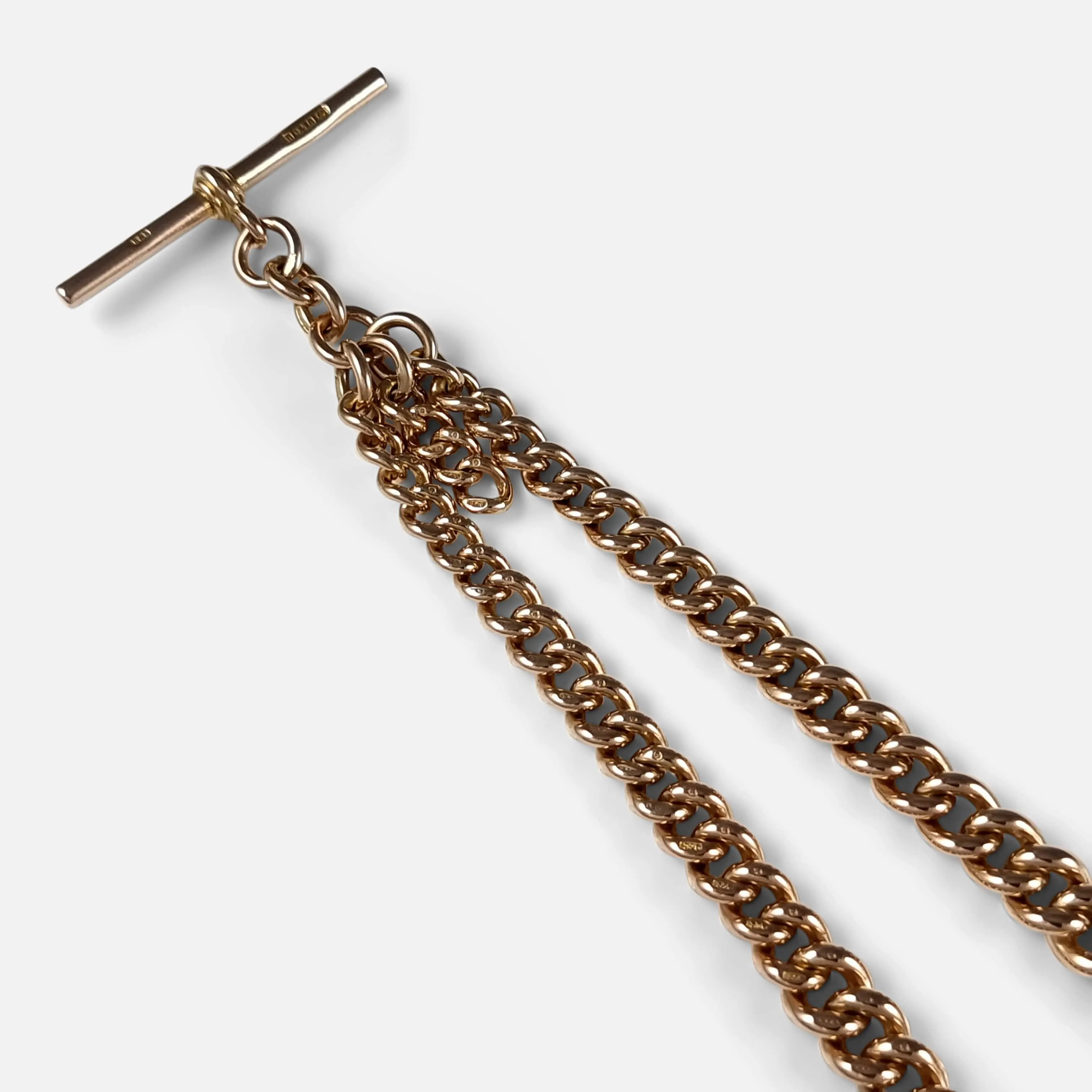9ct Yellow Gold Graduating Double Albert Watch Chain - 58.6g