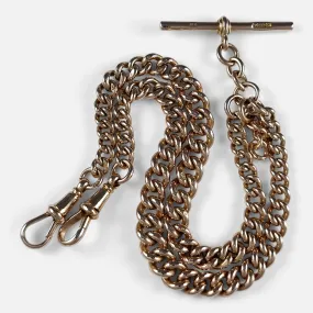 9ct Yellow Gold Graduating Double Albert Watch Chain - 58.6g