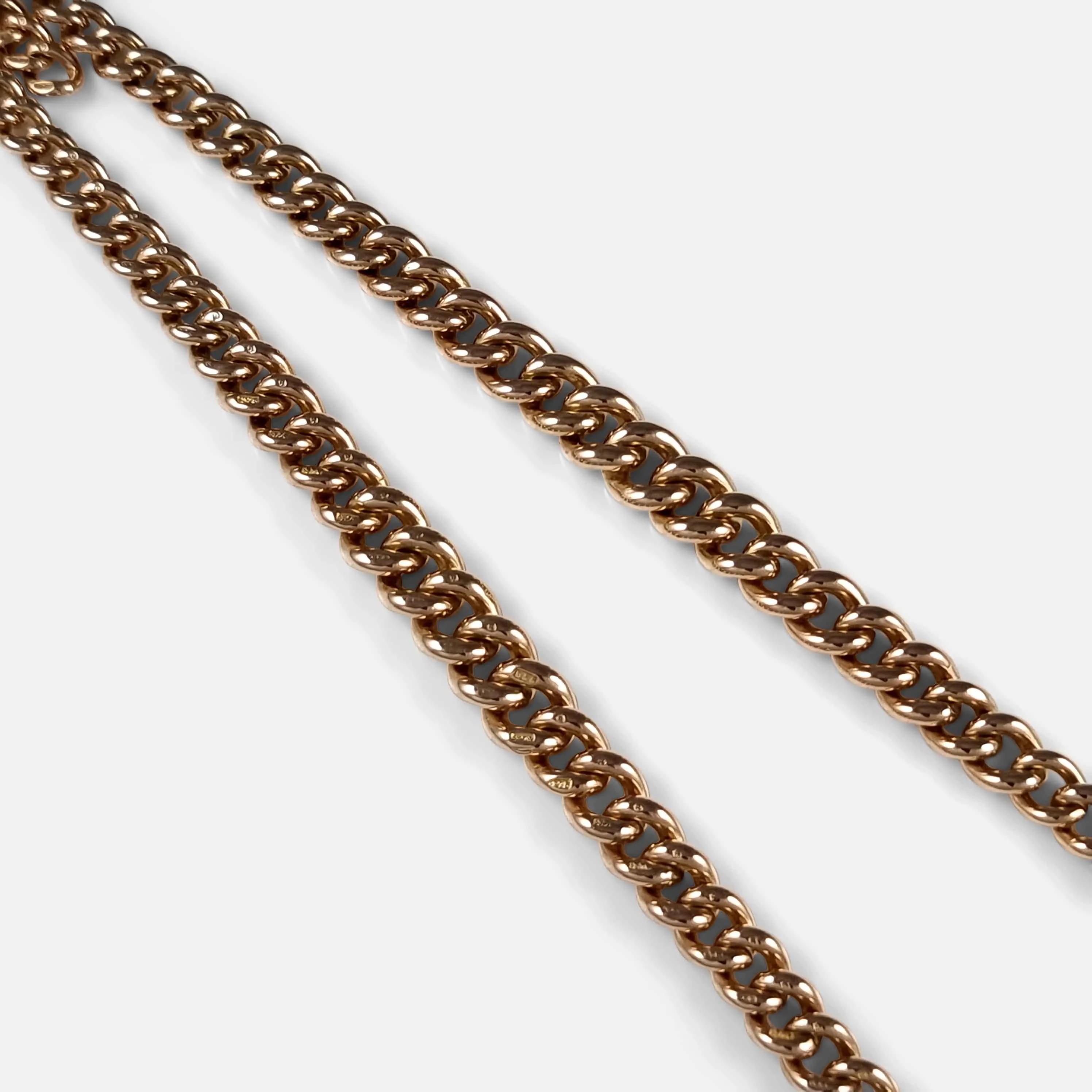 9ct Yellow Gold Graduating Double Albert Watch Chain - 58.6g