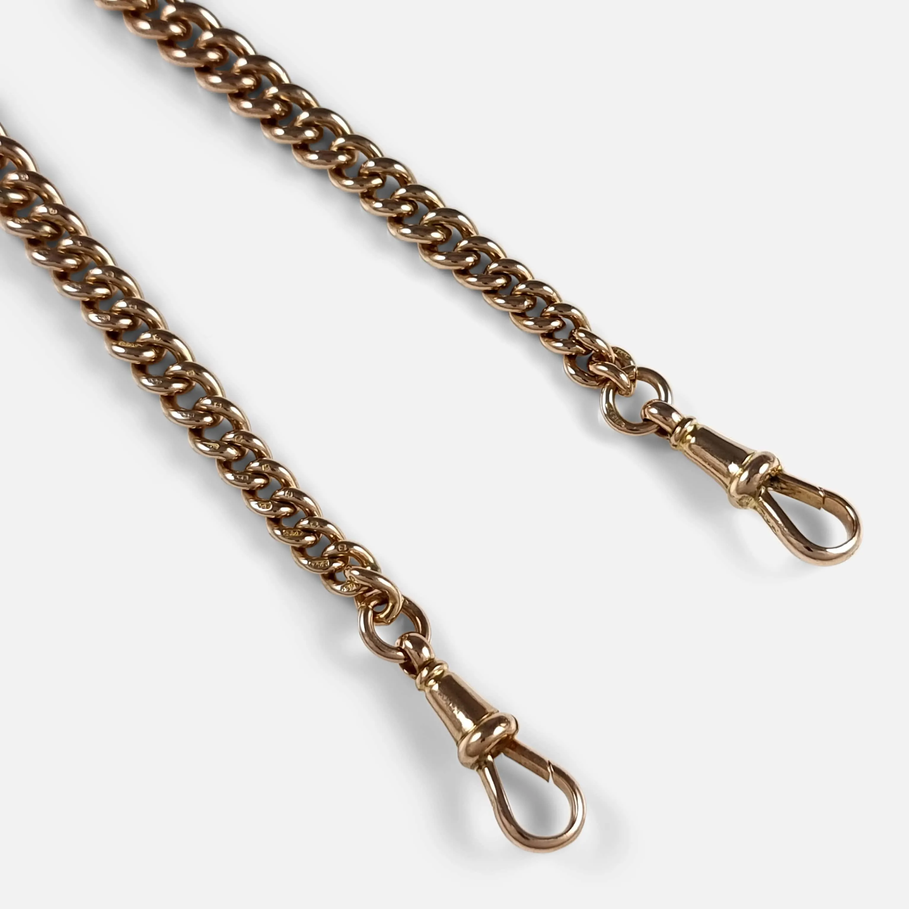 9ct Yellow Gold Graduating Double Albert Watch Chain - 58.6g