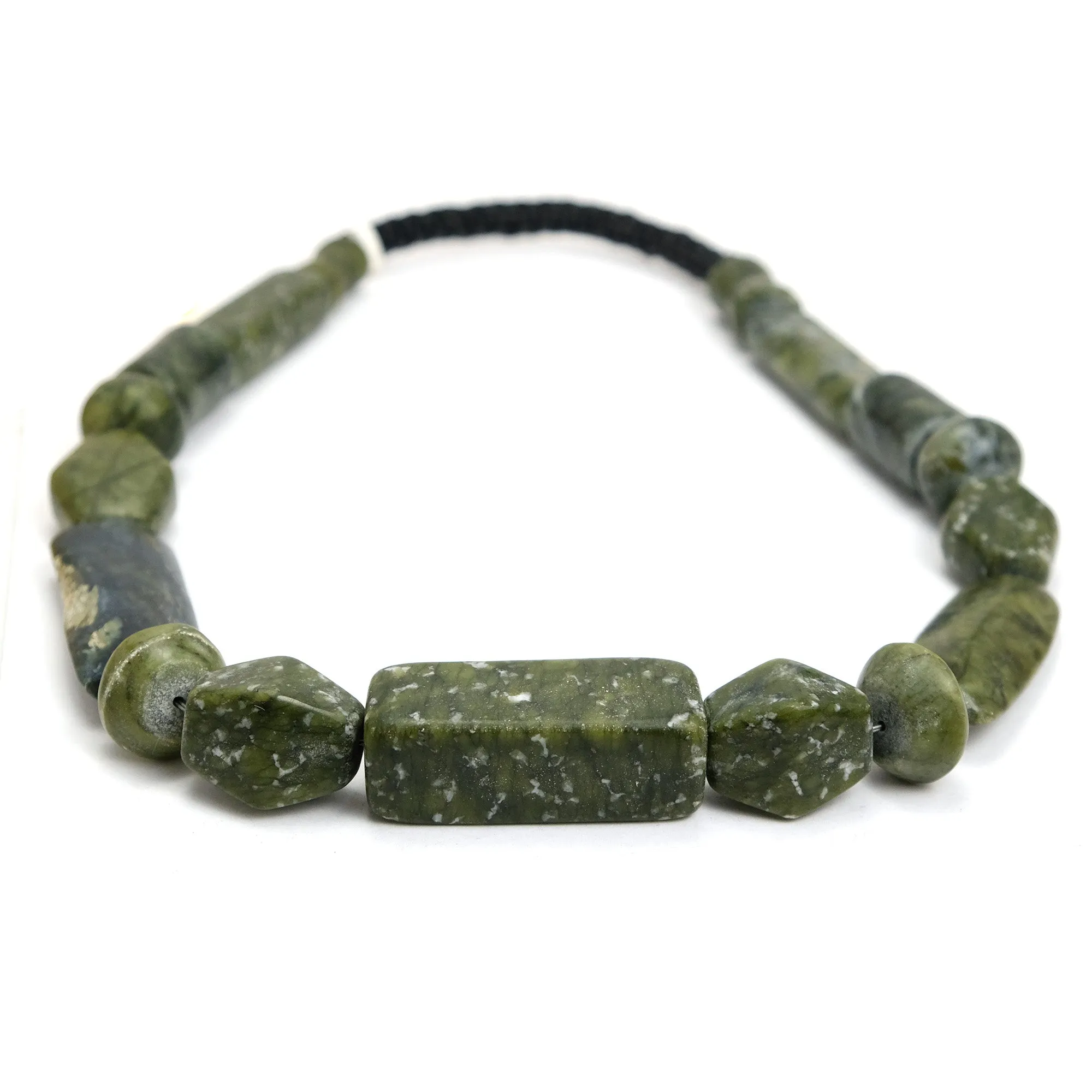 Afghan Jade Bowenite Necklace Hand Carved in Pre-Columbian Style #2