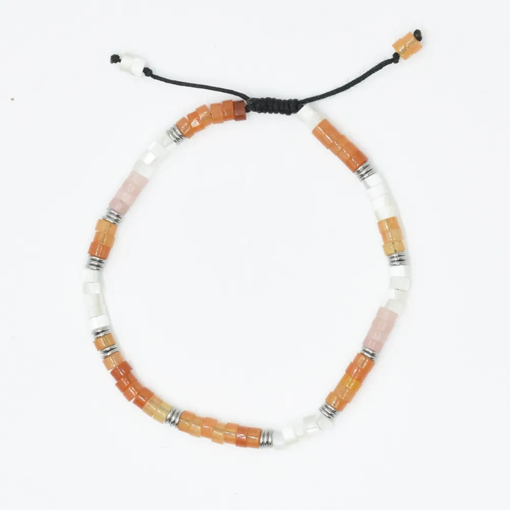 Amber Crystals   Pearls Beaded Bracelet
