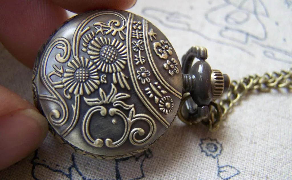 Antique Bronze Eiffel Tower Pocket Watch A5732