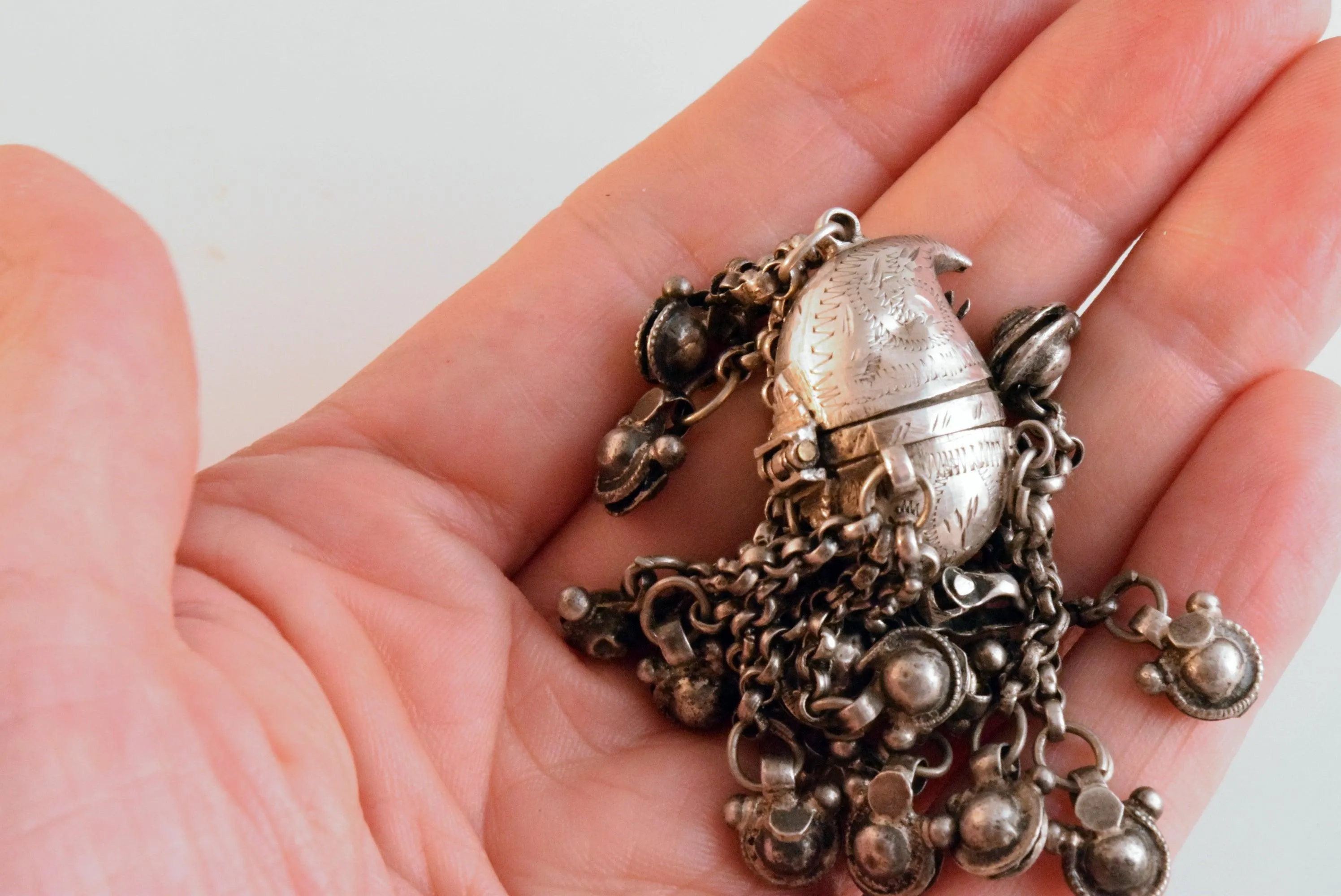 Antique Silver Pendant with a Hidden Compartment from Afghanistan or India