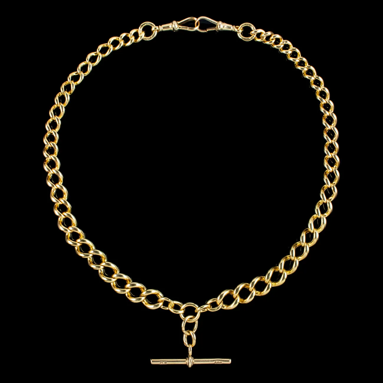 Antique Victorian Albert Chain Silver 18ct Gold Gilt Dated 1886