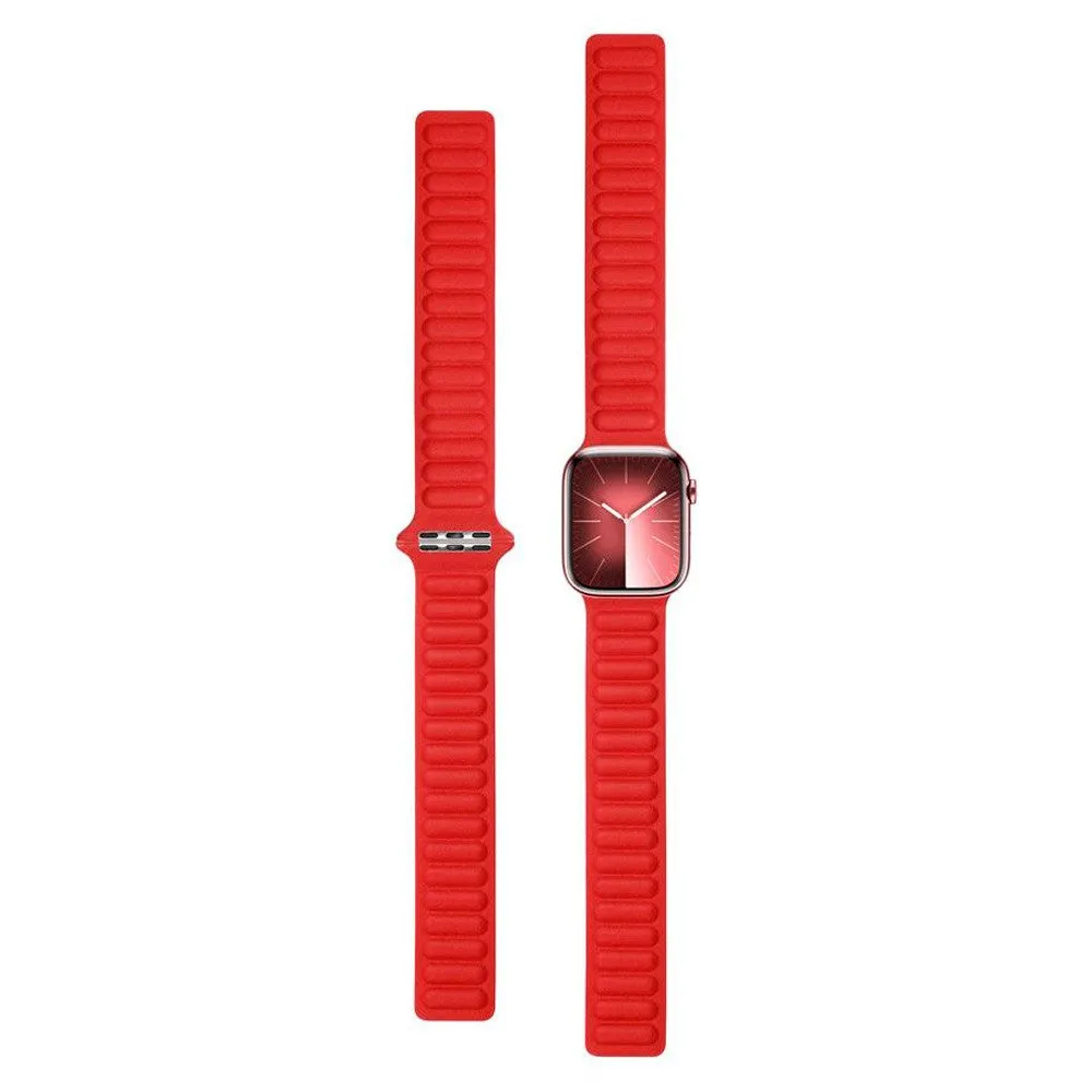 Apple Watch (38/40/SE/41/42mm) Lippa Magnetisk Læder Rem - Rød