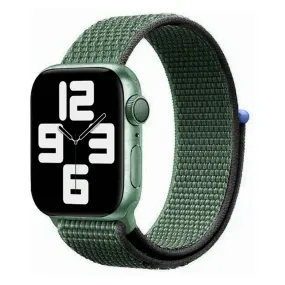 Apple Watch (38/40/SE/41/42mm) Lippa Nylon Rem - Mørkegrøn
