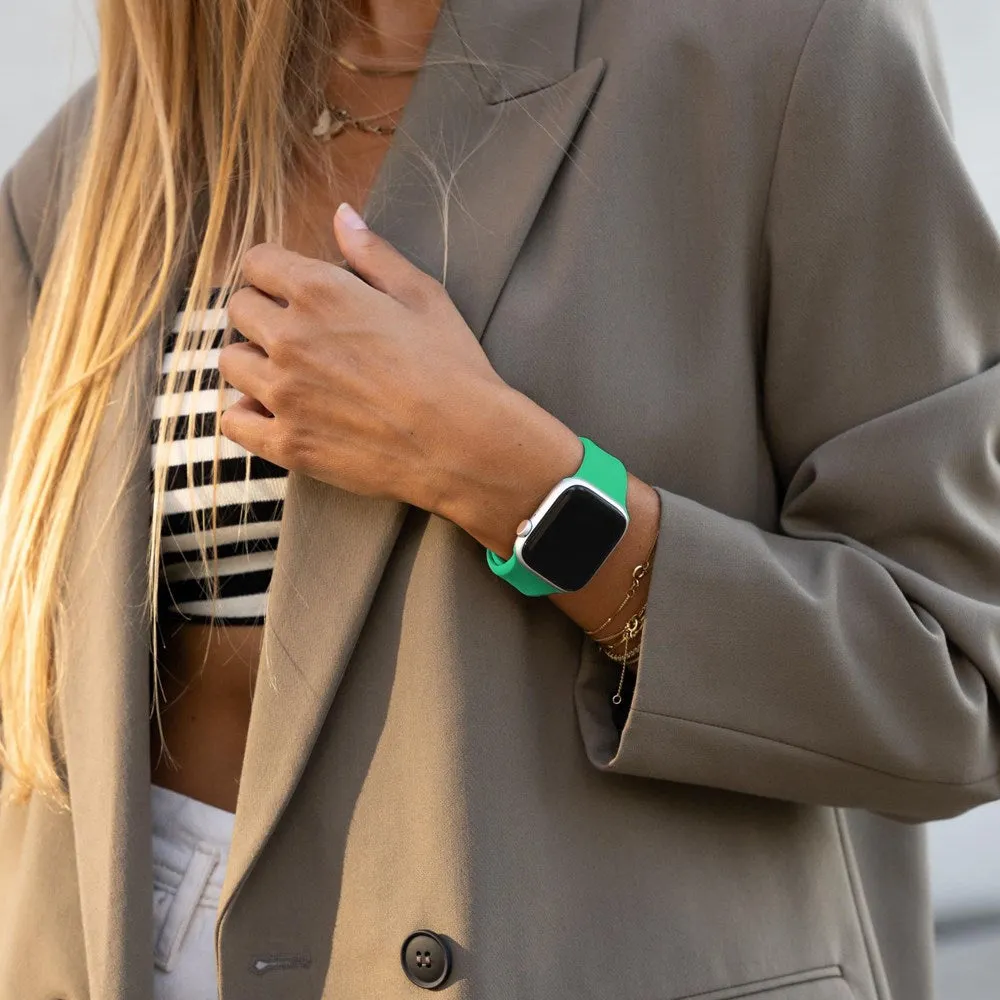 Apple Watch (38/40/SE/41/42mm) Vonmählen Classic Band 2 Genanvendt Silikone Rem - Grøn