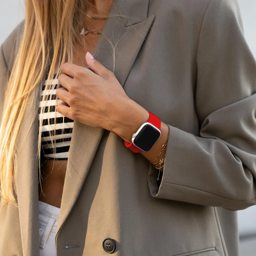 Apple Watch (38/40/SE/41/42mm) Vonmählen Classic Band 2 Genanvendt Silikone Rem - Rød
