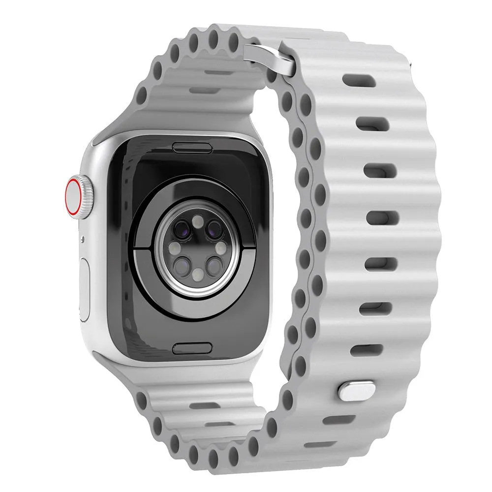 Apple Watch (38/40/SE/41/42mm) Vonmählen Wave Band Silikone Rem - Grå