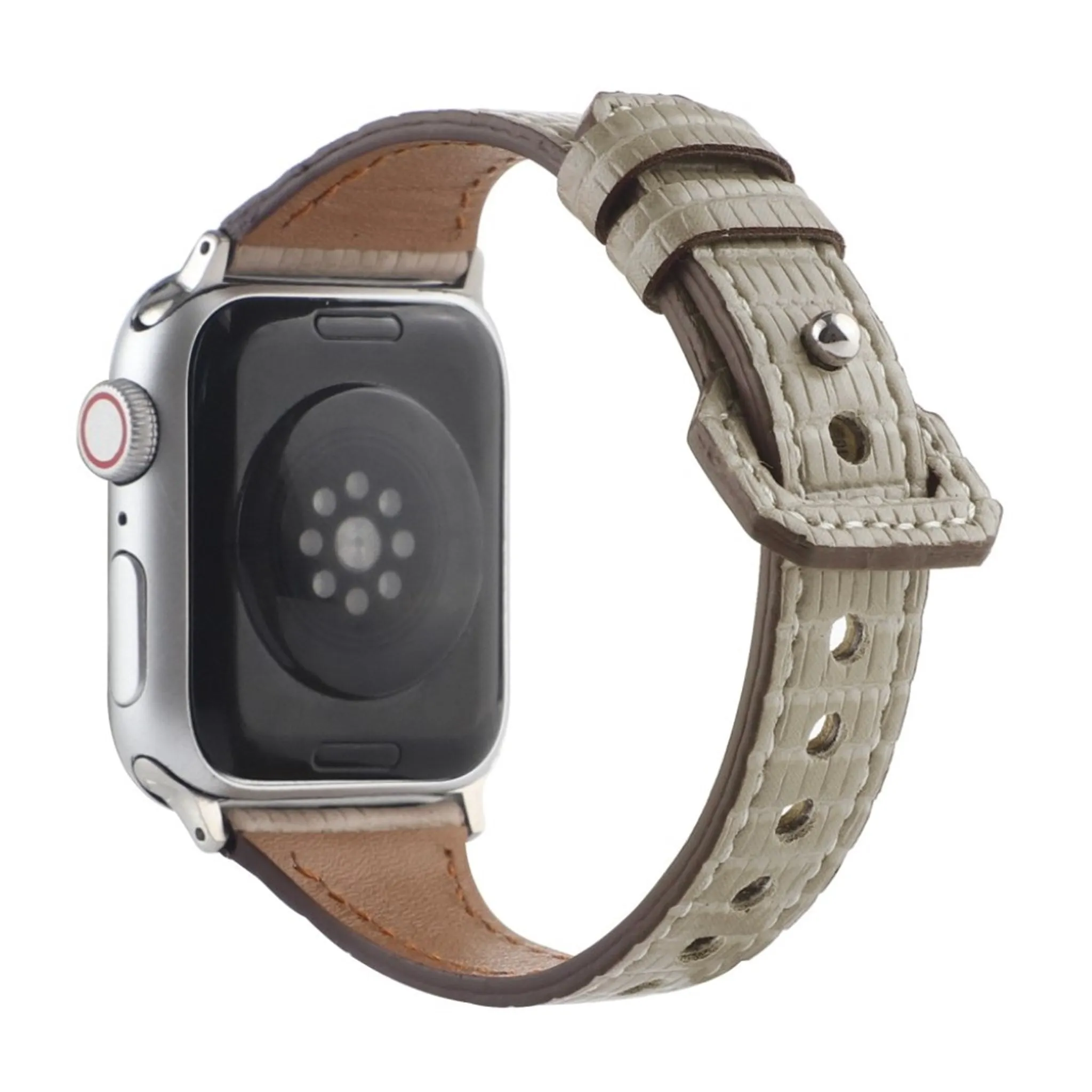 Apple Watch 40mm bamboo textured genuine leather watch strap - Grey