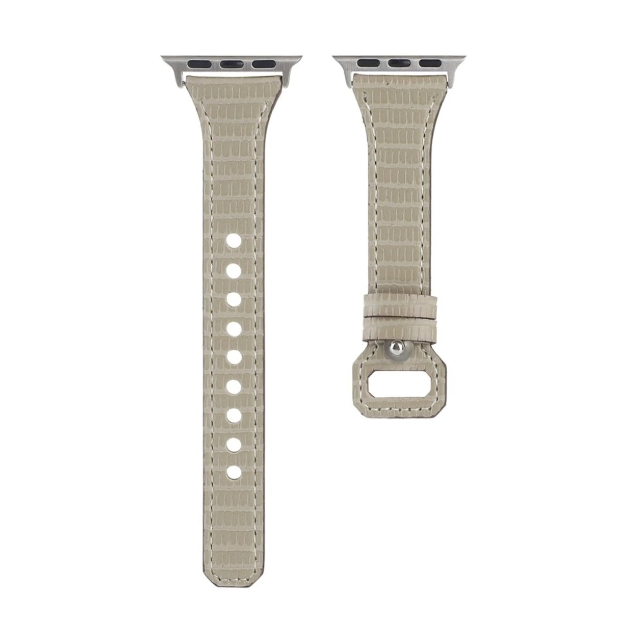Apple Watch 40mm bamboo textured genuine leather watch strap - Grey